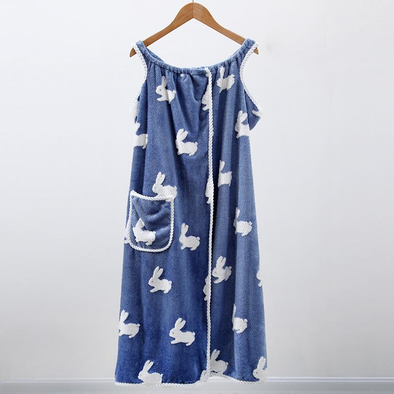 

Носимые женские халаты из микрофибры, мягкие и приятные для кожи, впитывающие банные полотенца, домашний текстиль для ванной комнаты 55*100cm синий