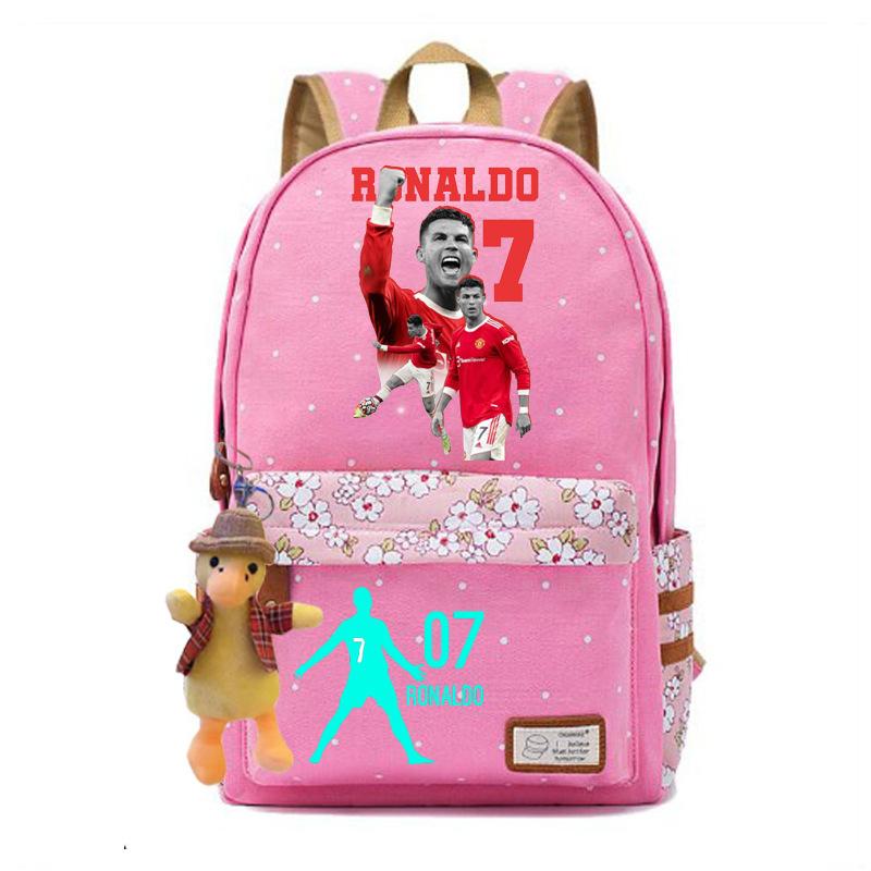 Youth football star Ronaldo primary and secondary school student schoolbag female casual backpack