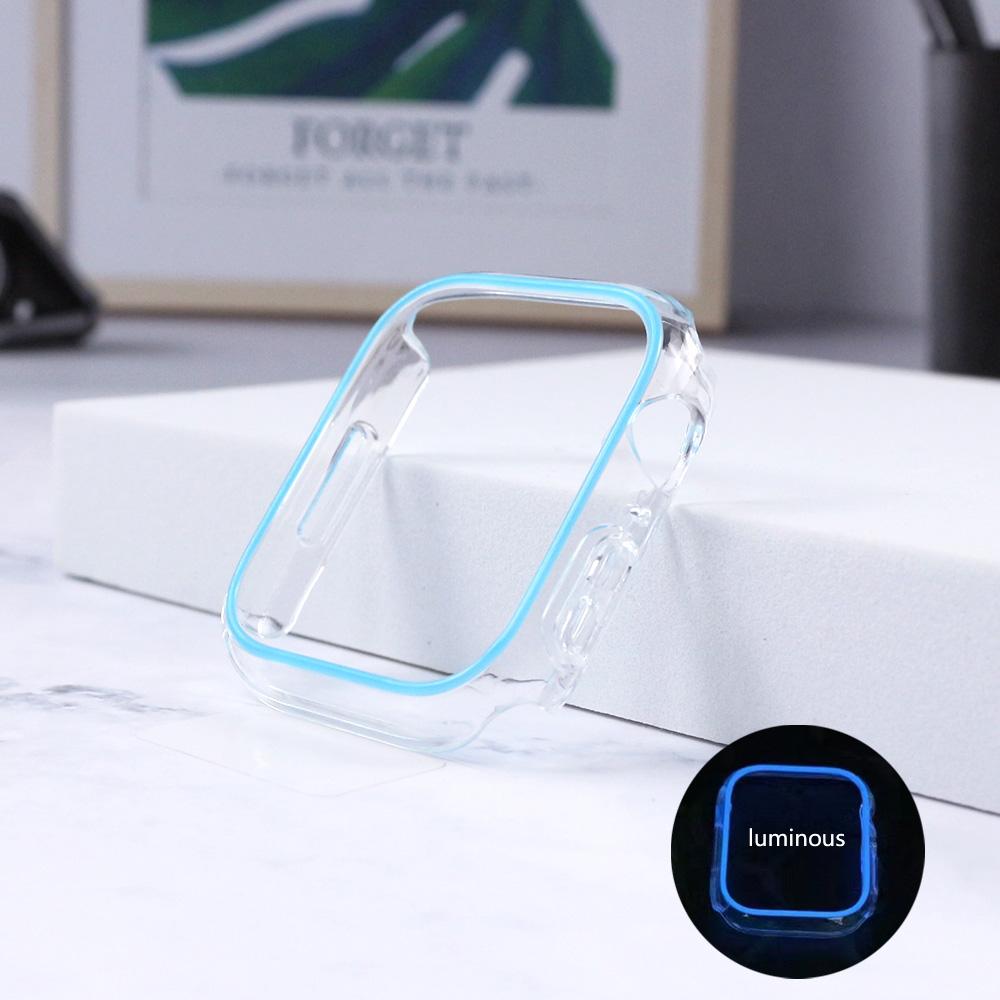 NEUES Leuchtendes Gehäuse für Apple Watch Gehäuse Ultra 49mm 45 44 41mm 40mm Hartes PC Bumper Schutzrahmen iWatch 9 8 7 6 5 SE Zubehör