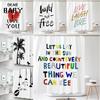 Nordic Minimalist Art Word Shower Curtain Minimalist White Printed Bathtub Shower Curtain Waterproof Bathroom Curtain Decoration