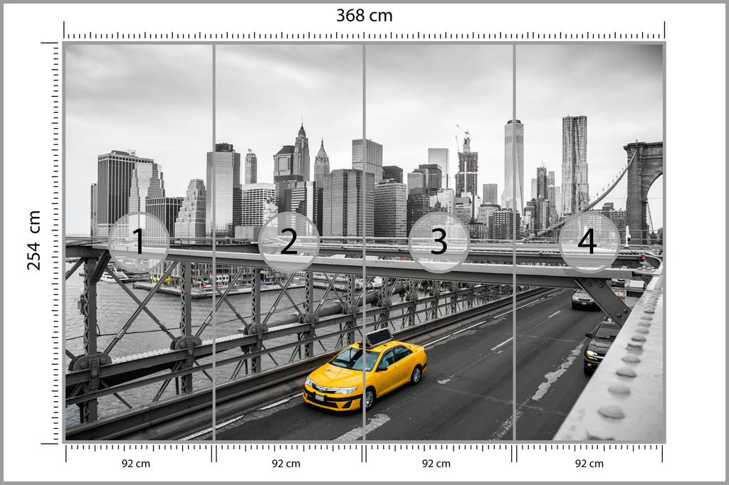 Photomural Taxi Crossing Brooklyn Bridge Non-Woven 368x254