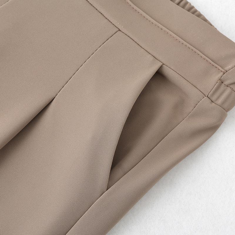 Stylish Ice Silk High Waisted Pants for 50-Year-Old Women - Loose, Elastic, Straight-Leg Summer Casual Wear
