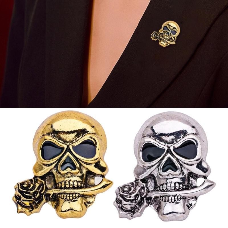 Statement Skull Lapel Pin for Rebellious Fashionistas Long Time Use Alloy Materials Ideal for Gift Giving