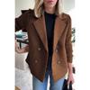 2026 spring new cross-border European and American foreign trade women's clothing fashion temperament woolen splicing jacket