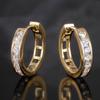 Huitan Fashion Lady Hoop Earrings Gold Color/Silver Color Inlaid Shiny Cubic Zirconia Delicate Party Wedding Accessories Jewelry