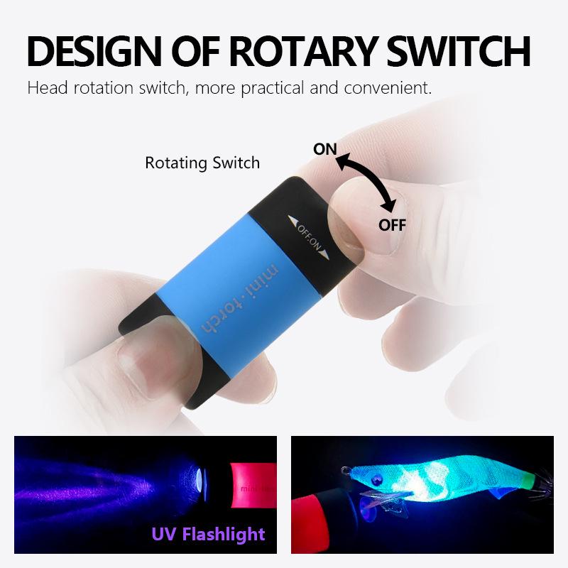 LETOYO Mini UV Flashlight: USB Rechargeable Purple Light for Wood, Shrimp, Squid