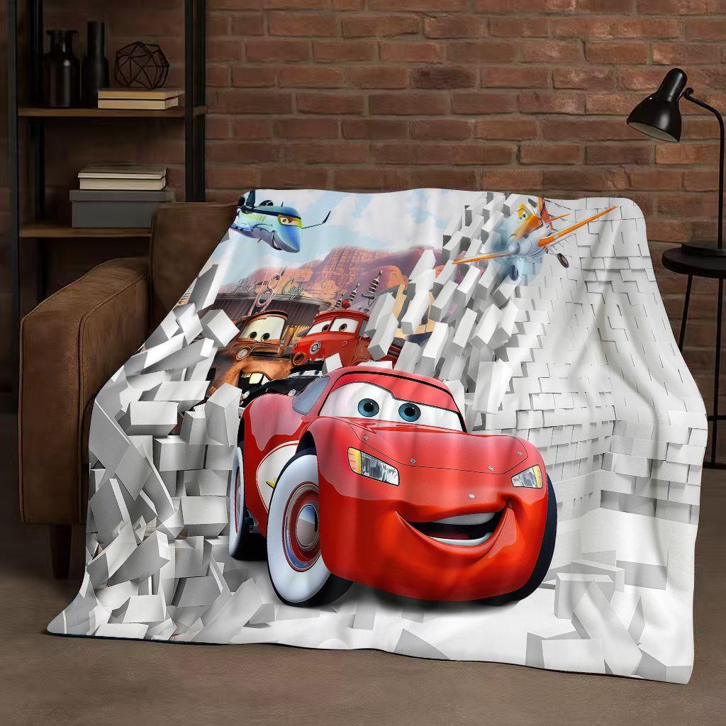 Sanrio Cartoon Cars Lightning McQueen Christmas Gift Flannel Blanket,Ultra Soft Plush Throw for Home Bedroom Bed Sofa Cover Kids