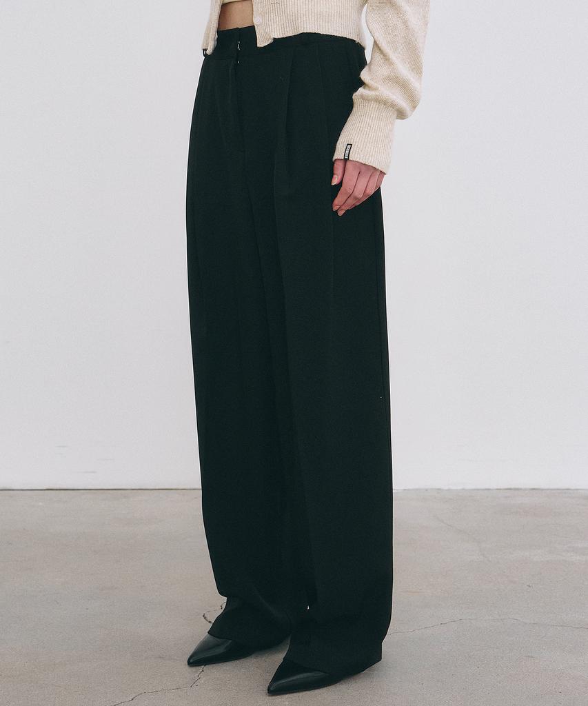 Nigaennikol Minimal Classic Loose Fit Slacks_Black