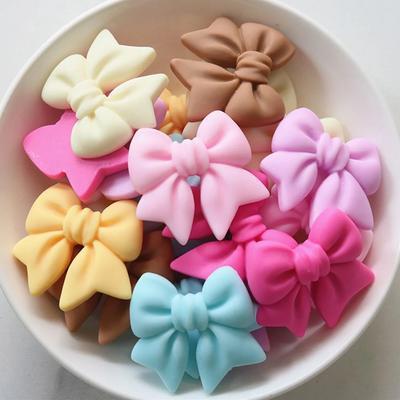 10PCS Cartoon Colorful Bow Resin Decoration Crafts Flatback Cabochon Scrapbooking Fit Phone Decor Embellishments DIY Accessories