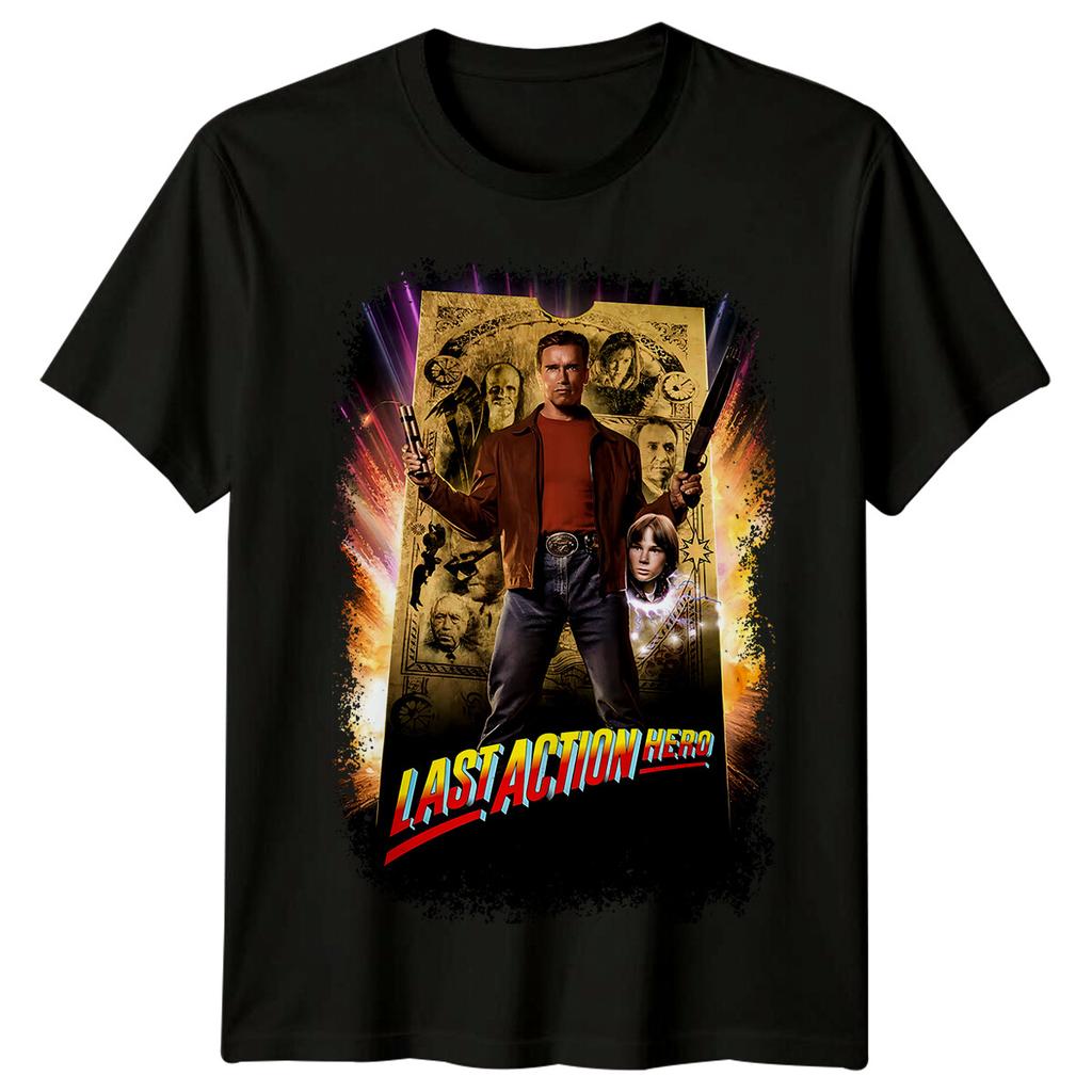 Last Action Hero (1993) Movie Poster Inspired 100% Cotton T-shirt Mens Tees Top Retro 90s Tee Unisex