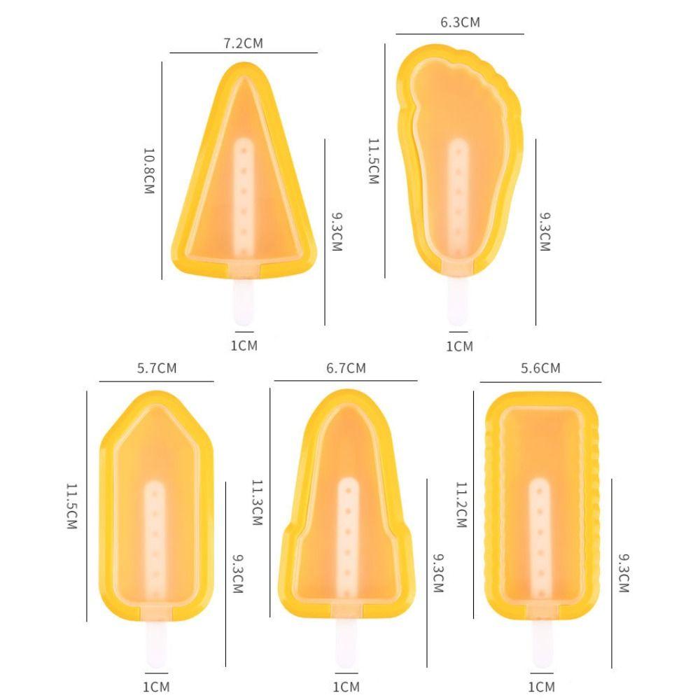 5Pcs Reusable Ice Cream Making Tools Silicone Ice Lolly Mold Creative Popsicle Moulds