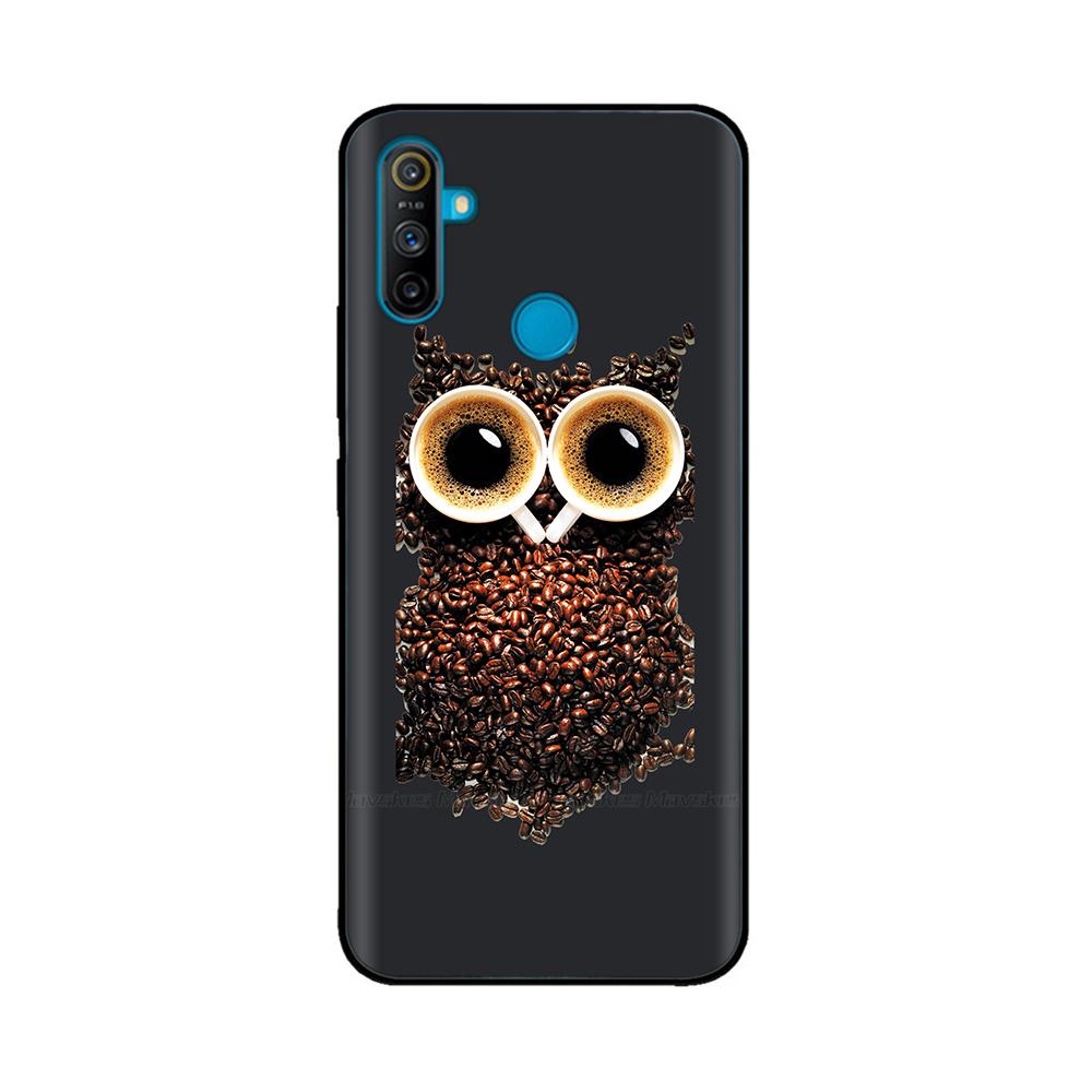 Etui do Realme C3 Miękkie Czarne Silikonowe TPU Wzór Tylna Klapka Do OPPO Realme C3 RMX2020 C 3 RealmeC3 Malowane Etui na Telefon Fundas