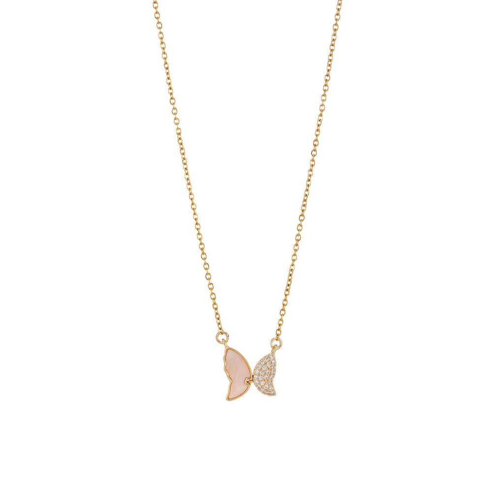 Elegant Shell Butterfly Necklace for Women - Light Luxury Titanium Steel Clavicle Chain Jewelry