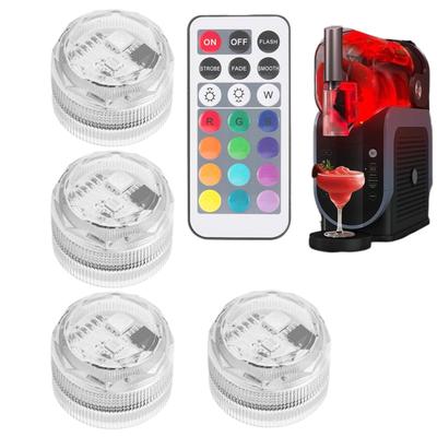 4pcs 13Colors 4 Modes Mini Submersible LED Lights With Remote Control Small Tea Light Underwater Light Reusable Waterproof