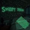 202Pcs Fluorescent Wall Sticker Glow In Dark Decal Stickers Stars Dots Bubble 3D Bedroom Ornament  Luminous DIY Kids Room Decor