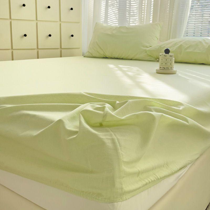 Japanese Style Washed Cotton Striped Bed Sheet Three Piece Set, Full Coverage, Non Slip Single Piece, Simmons Mattress, Dust