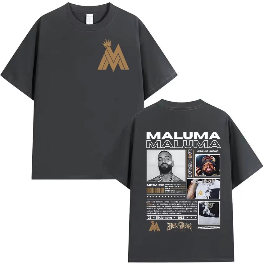 Rapper MALUMA Tour 2026 Grafik T-Shirt Unisex Damen Retro Mode Kurzarm T-Shirt Unisex Hip Hop Oversized T-Shirts Streetwear