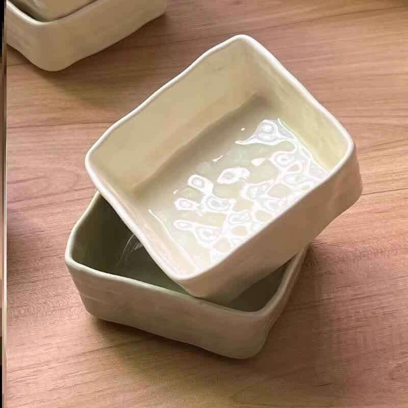 Qiwei INS Style Cream Ceramic Rice Bowl