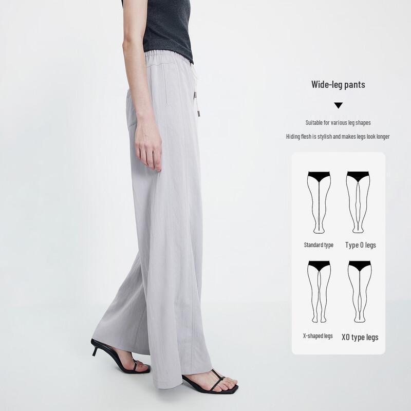 Women's Draped Wide-Leg Casual Pants