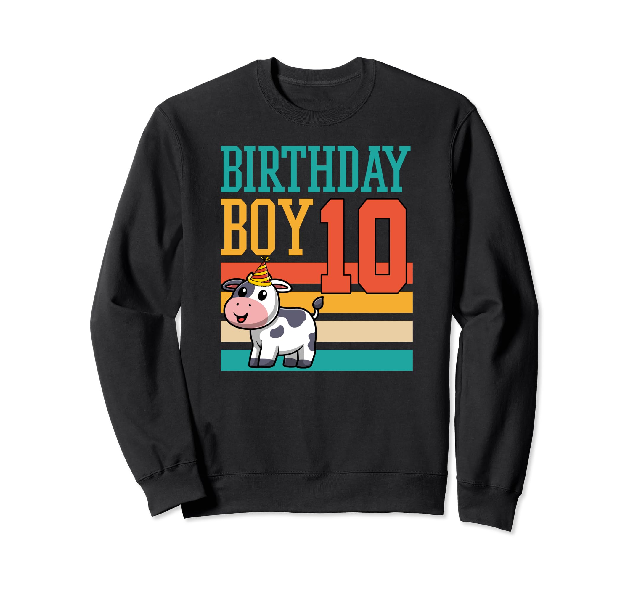 

10th Birthday Party Cow Fan and Sweatshirt Cow-themed Supplies чорний