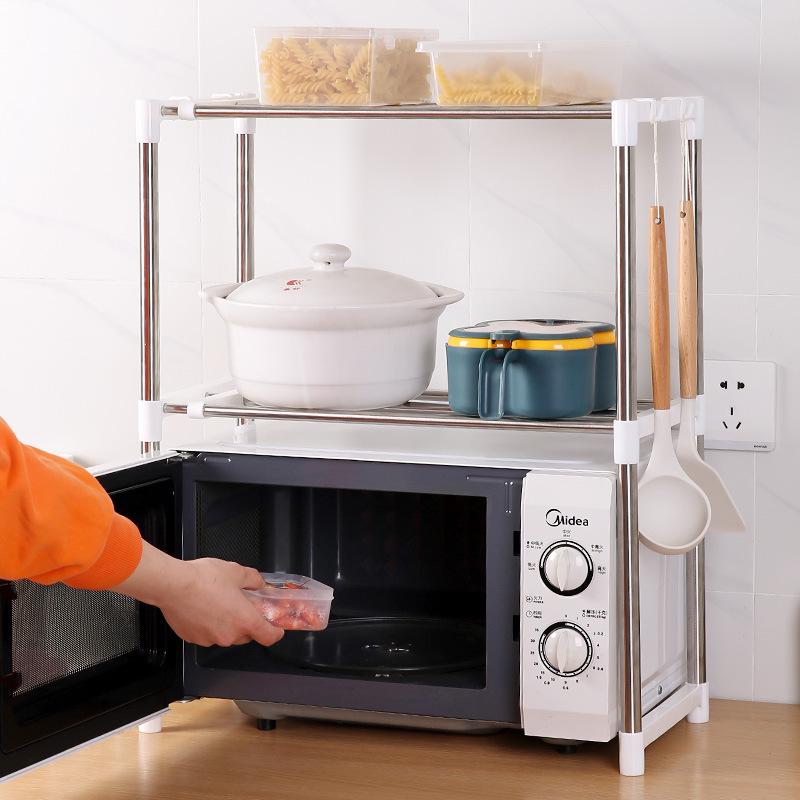 Retractable Stainless Steel Microwave and Bathroom Organizer Shelf