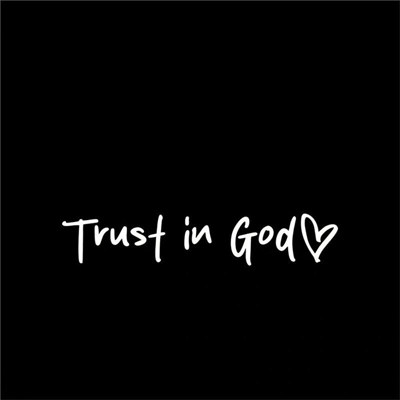 Trust In God, Faith Hope Love, Self-Adhesive Shiny Look, Teacher Religious Gifts, "Trust In God" With Heart Graphics - Christian Church Decorations