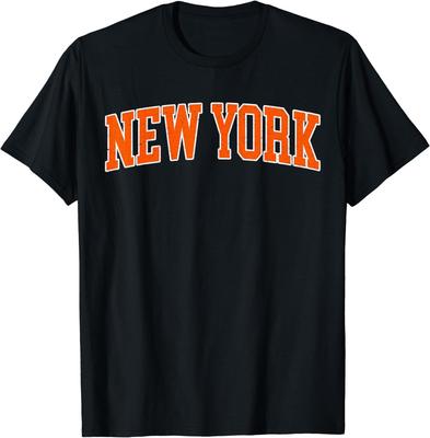 Vintage New York Men NY Blue Orange Women Retro New York Tee T-Shirt
