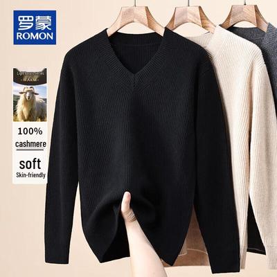 Maglione da uomo a V 100% Puro Cashmere