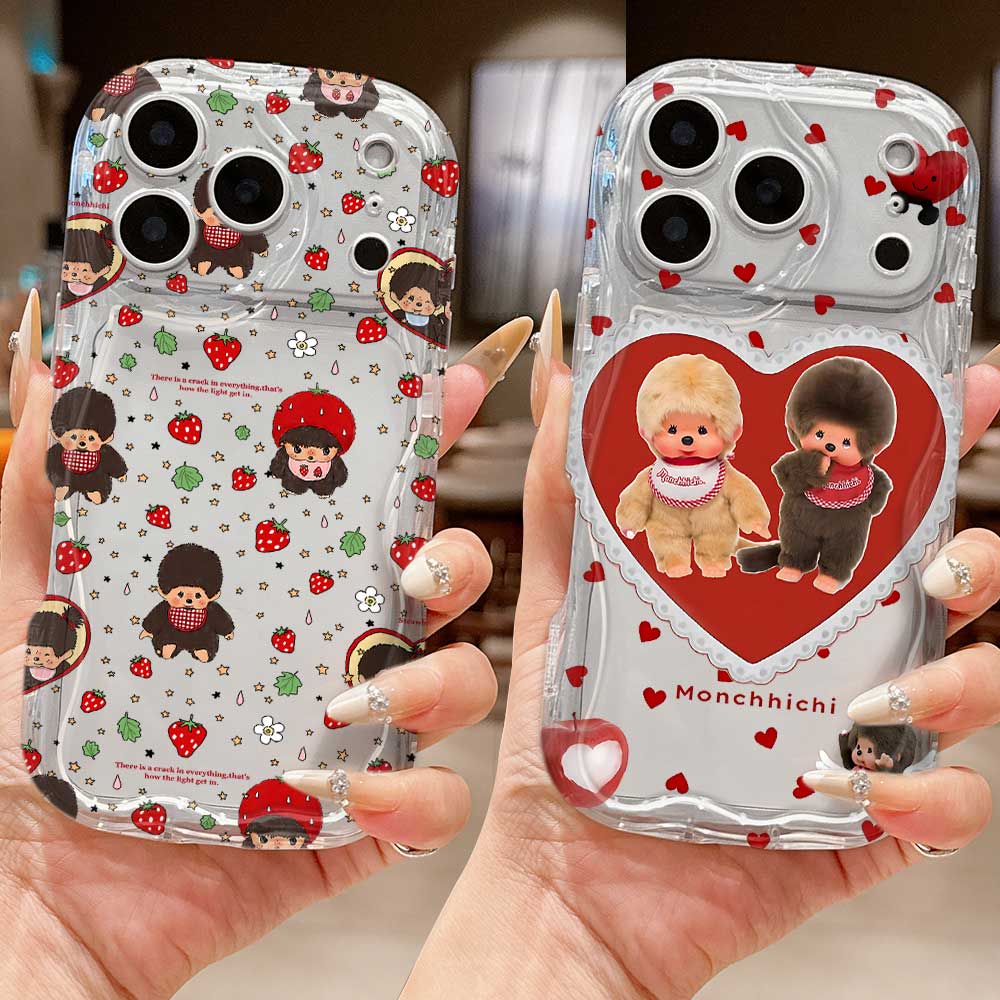 Ins Cute M-Monchhichis Phone Case For iPhone 17e 17 16 16e 15 14 13 12 11 Pro Max Mini X XR XSMAX Air Plus 3D Wave Soft TPU