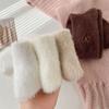 5pcs Women Mink Fleece Heart Embroidery Socks Winter Thick Warm Thermal Sleep Socks Casual Versatile Ladies Daily Socks