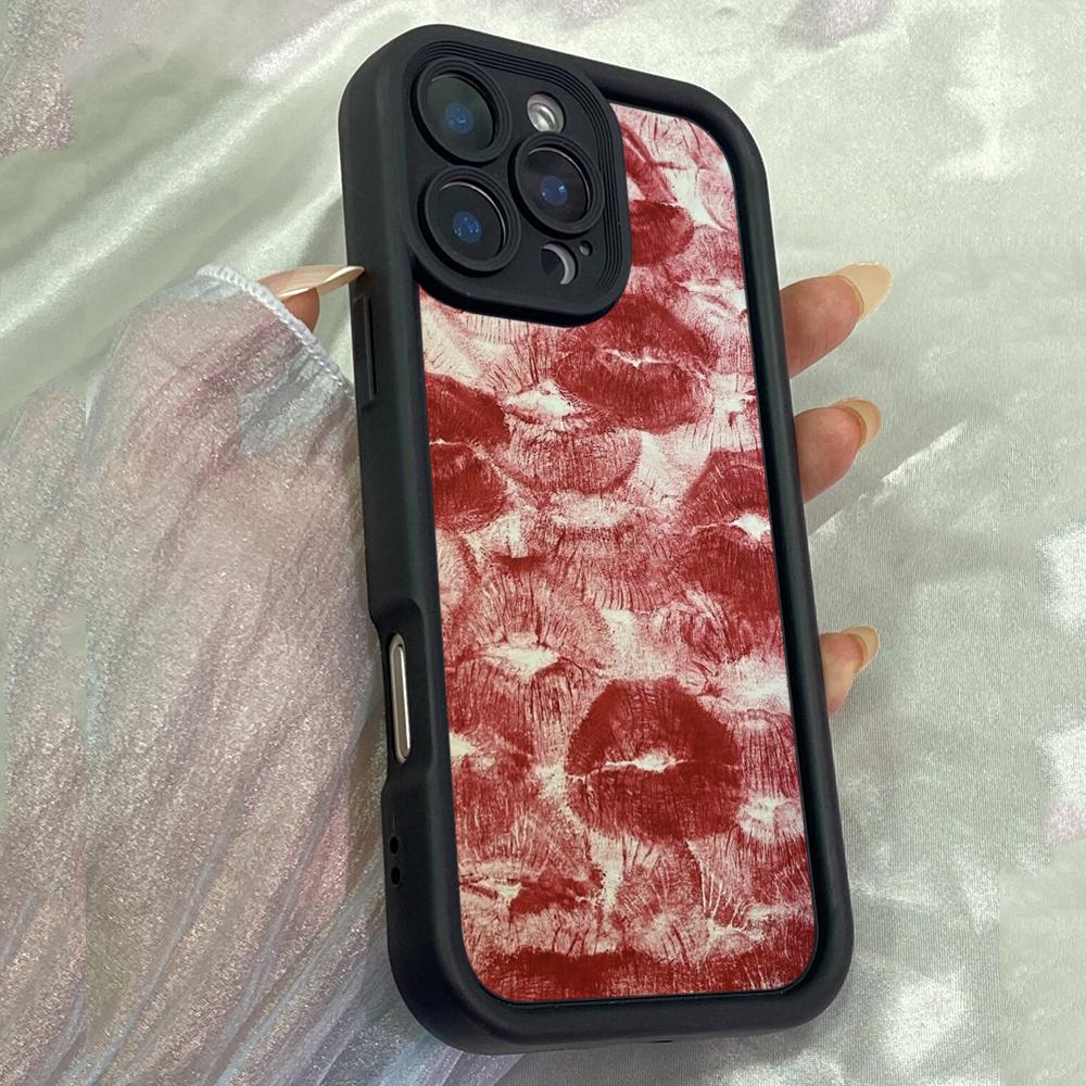 JT439 Queen Red Lips for iPhone 17 16 15 14 Pro Max Samsung S26 S25 Ultra A17 A07 A56 A16 A14 Xiaomi 15T Redmi 15c Note 14 Soft Case