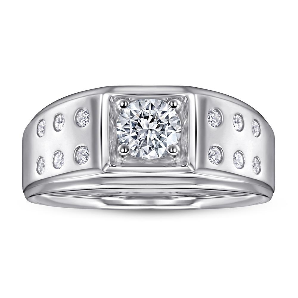 Men'S Ring S925 Sterling Silver Ring Fashion 5A Zircon Ring Temperament Ring