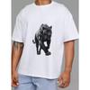 Crewneck T Shirt White Black Panther Graphic Print Casual Wear for Men