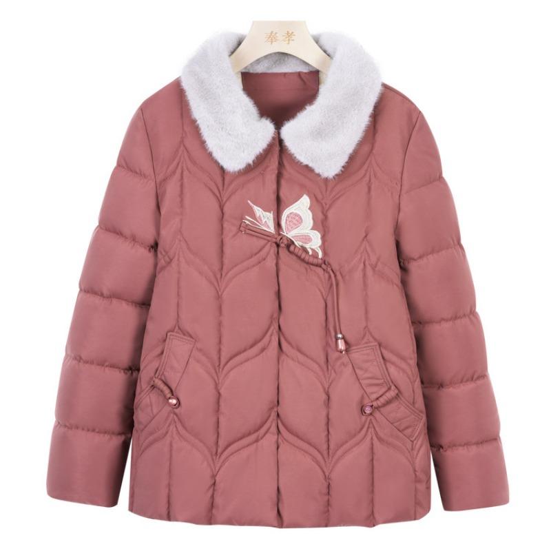 Mom winter coat short thickened padded jacket padded jacket old woman winter new warm padded jacket