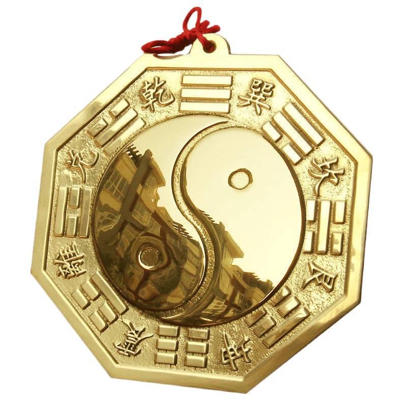All-Copper Bagua Mirror: Convex, Concave & Taiji for Entryways & Road-Facing Doors