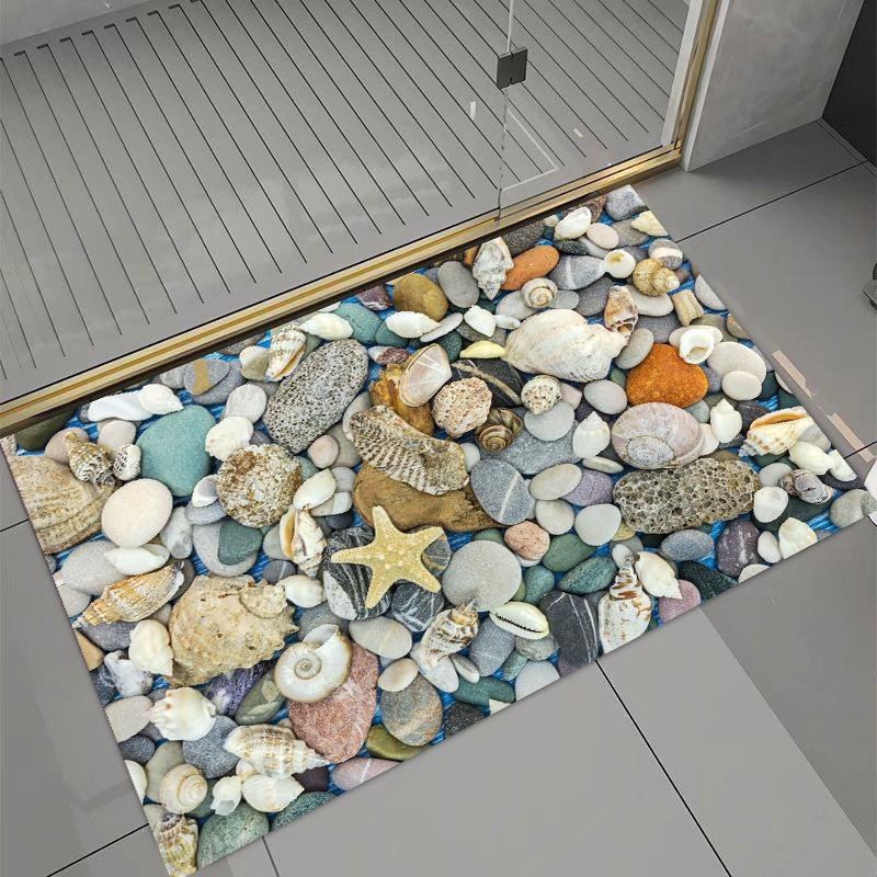 Tappetino Decorativo per Pavimento del Bagno a Forma di Sasso 3D Assorbente Tappetino per Pavimento del Bagno in Fango Diatomaceo Tappetino Assorbente per Pavimento WC