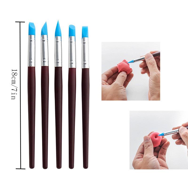 Set de 14 piese pentru ceramică și sculptură în lut cu pixuri de impresie din silicon