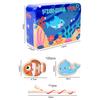 Montessori Wooden Fishing Toys For Children Magnetic Marine Life Cognition Fish Games Parent-Child Interactive Educational Toy
