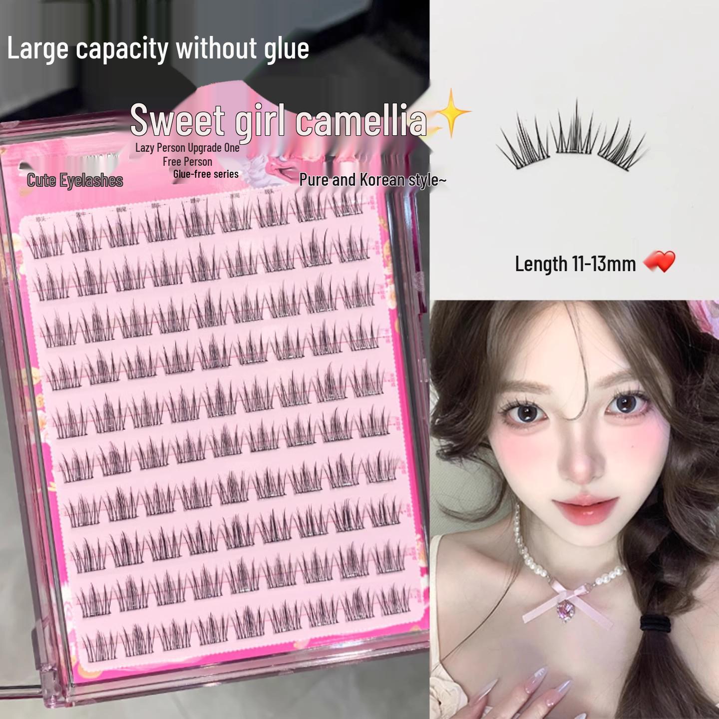 

Camellia False Eyelashes - Large Capacity, Upgraded, Glue-Free, Natural Look