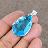 Blue Topaz Gemstone Handmade 925 Sterling Silver Jewelry Pendant 1.77" KKG-23