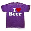 Funny I Love Beer Red Heart Graphic T-shirts Men Women's Fashion Casual Tshirt 100% Cotton Loose Oversized Drinking T Shirt