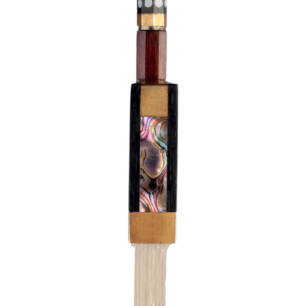 Violin Bow (Pernambuco Bow Stick Black Ebony Frog and Horsetail Bow Hair) for 4 4 Full Size Violin