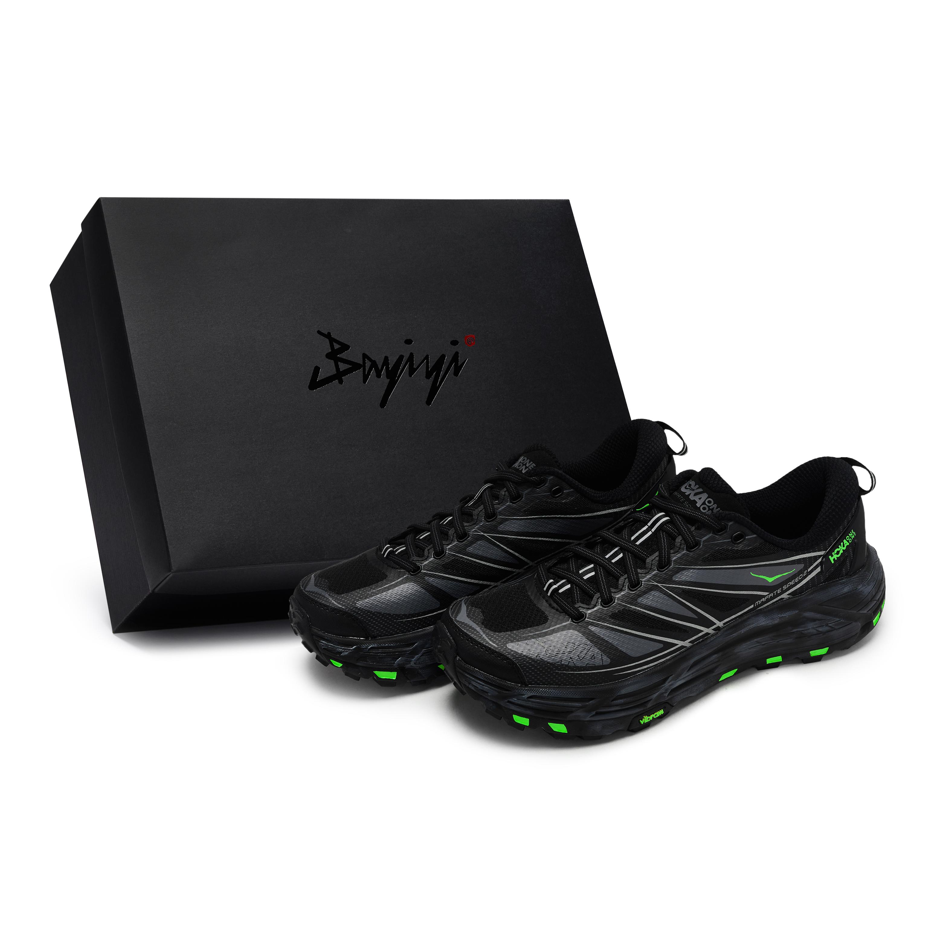 

HOKA ONE ONE Mafate Speed 2 Abrasion Resistant Low top Running Shoes Unisex Black Gray Green 1126851-BCSTL(Team80SBOX) 38.5
