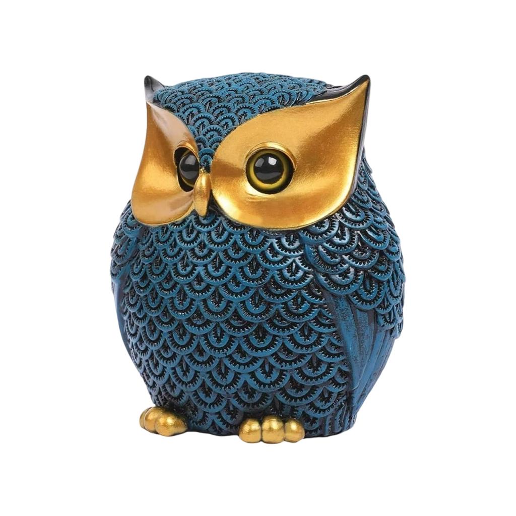 Owl Figurines Home Decor Accents Cute Small Animal Sculptures Vintage Owl Figurines for Bookshelf Bedroom Living Room