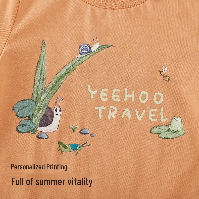 YEEHOO Baby Boy's Cartoon Short Sleeve Cotton Romper