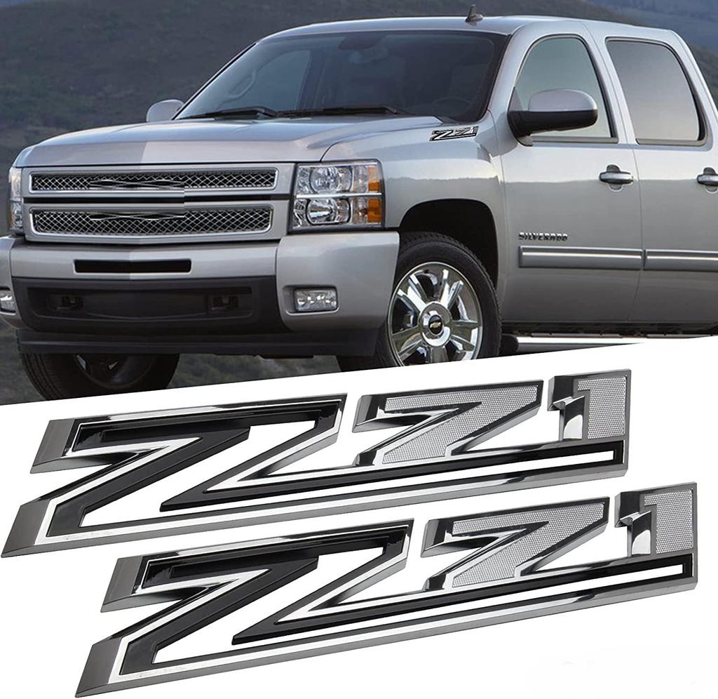 2 PIECES 3D OEM Z71 Emblems Side Decals Badges Compatible with Silver do Z71 Parts
