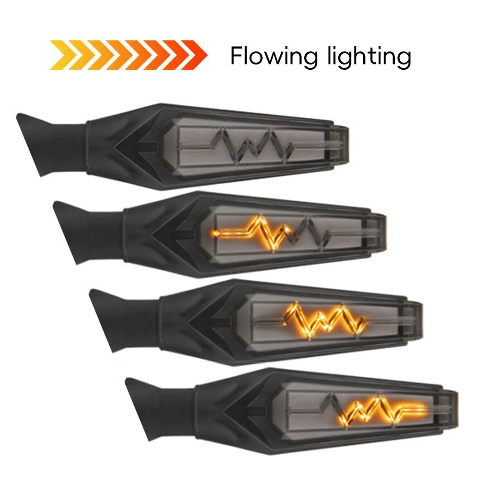 2pcs Motorcycle Turn signal lightning style Decorative lamp turn flashing Warning Signal light Flowing Indicators Accessories