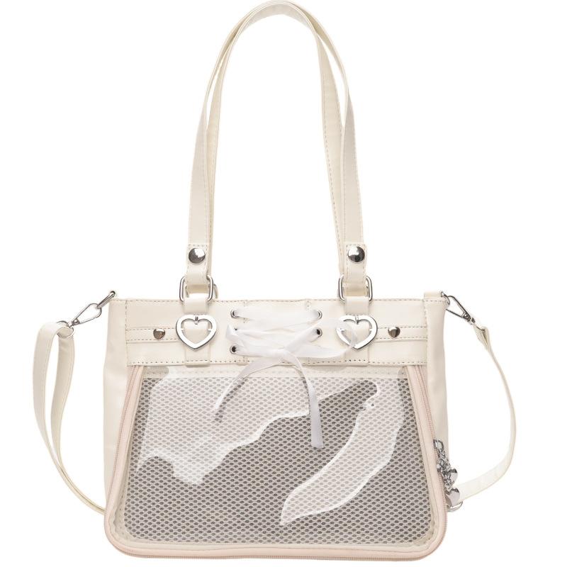 Large Capacity Ita Bag Tote Bag Women's Fashion Versatile Crossbody Bag Student Transparent JK Handbag Shoulder Bag