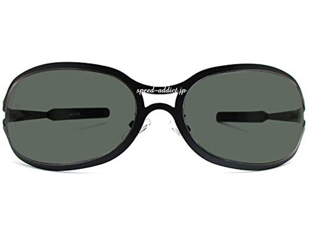 METAL OVAL SUNGLASS Matte BLACK DARK GREEN [DESIGN EYEWEAR] ×