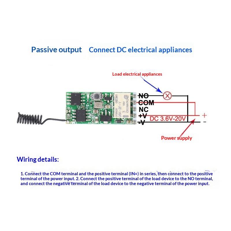 1 Set Led Lamp Controller Micro Receiver Transmitter 433Mhz Dc 3V 6V 12V 24V Mini Relay Wireless Rf Remote Control Switch
